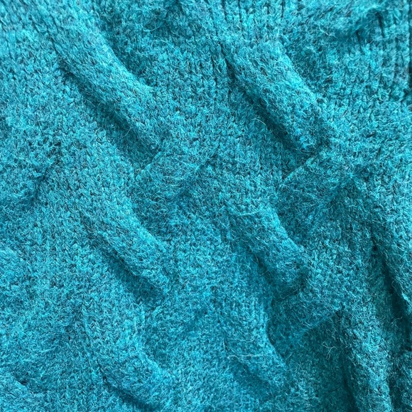 NWT Nine West Persian Teal Chunky Cable Knit Sweater XL - Picture 2 of 7